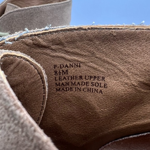 Steve Madden Danni Wedge Ankle Boots Womens 8.5M Beige Lace Up Leather - Picture 7 of 10